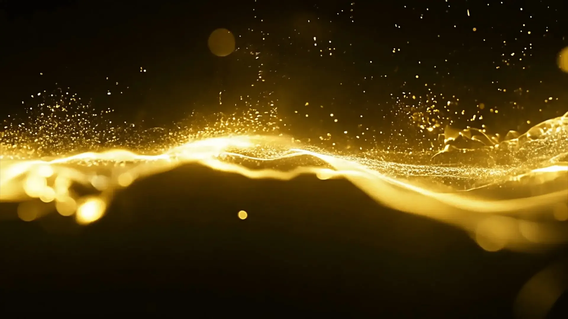 Golden Particle Wave Overlay for Logo Animation